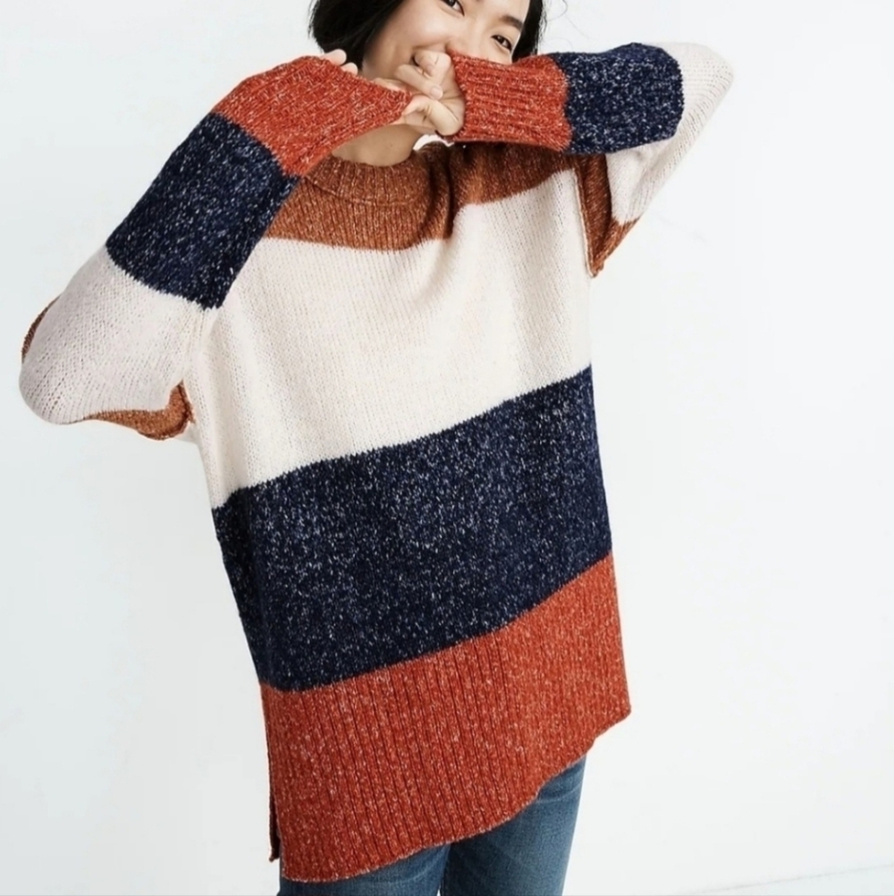 Madewell Striped Baxter Sweater Tunic.
